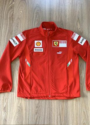 Мужская демисезон софтшел куртка с нашивками puma ferarri f1 team