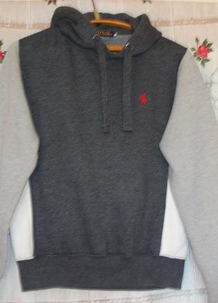 Супер кофта серо-черная р.s,50%коттон,50%пол-р polo ralph lauren".