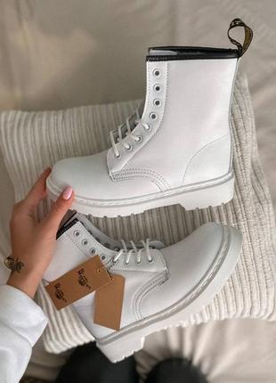 Черевики жіночі dr. martens 1460 white fur/ботинки женские доктор мартэнс 1460