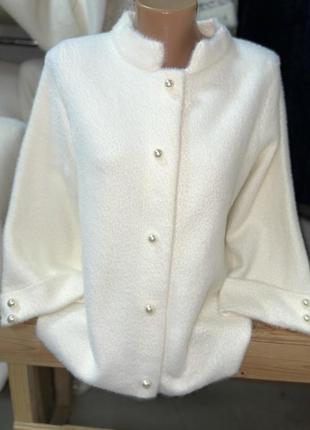 Кофта альпака молодіжна із застібкою на ґудзики та рукавом три чверті, розмір 46-50