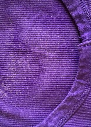Фіолетова майка блуза в рубчик2 фото