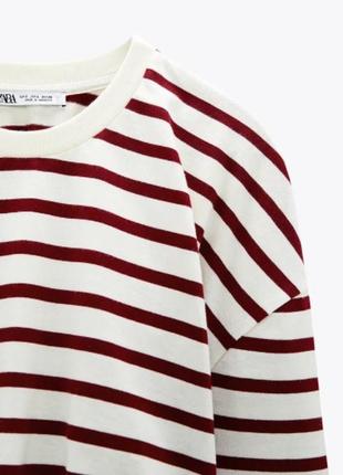 Zara кофта в полоску лонгслив свитер кроп реглан тельняшка размер s4 фото