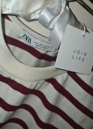 Zara кофта в полоску лонгслив свитер кроп реглан тельняшка размер s8 фото