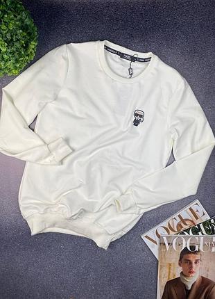 Мужская белая кофта karl lagerfeld чоловіча біла кофта karl lagerfeld