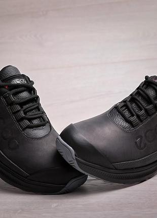 Кроссовки мужские кожаные ecco urban черные4 фото