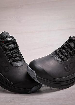 Кроссовки мужские кожаные ecco urban черные