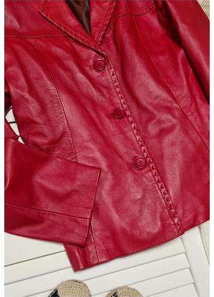 Кожаный красный пиджак aviatrix куртка кожаная4 фото