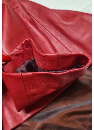 Кожаный красный пиджак aviatrix куртка кожаная7 фото