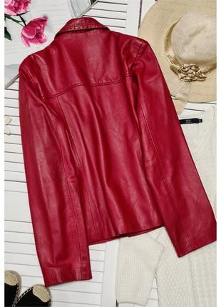 Кожаный красный пиджак aviatrix куртка кожаная5 фото