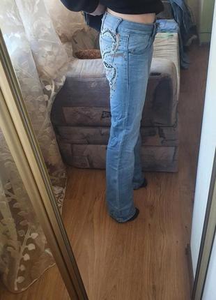 Котонові натуральні джинси кльош/клеш. 3 розміри3 фото