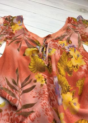 Легка блуза, топ, майка на літо, квіти, квітковий принт з шифону2 фото