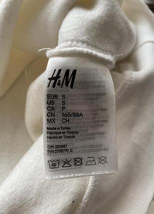 Базовый белый свитшот на флисе h&m худи 6