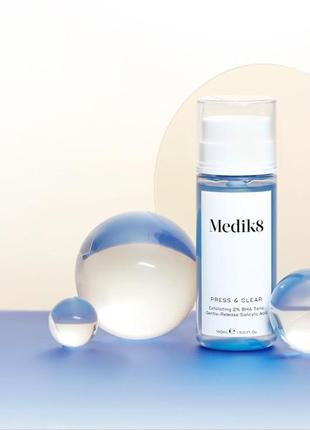 Medik8 press & clear 150 ml відлущувальний вна-тонік з 2% інкапсульованою саліциловою кислотою2 фото