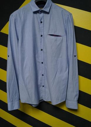 Однотонна сорочка з кишенею slim fit zara