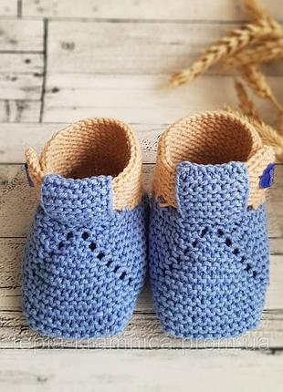 Пинетки вязаные спицами магкие шерстяные handmade вовняні м′які пінетки в'язані спицями