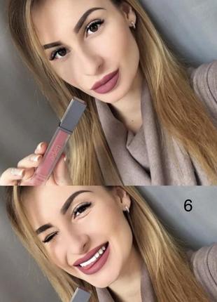 Матова помада 6 номер aden cosmetics liquid lipstick аден3 фото