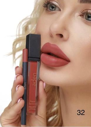 Матовая жидкая помада 32 "самый темный" aden liquid lipstick (матовая) 7 мл