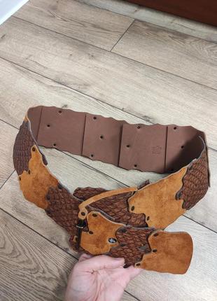 Пояс ремень на талию / бедра коричневый широкий кожаный 105 р