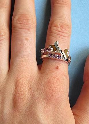 🏵️кільце метелики в сріблі з фіанітами, 18 р., нове!!! арт.3417