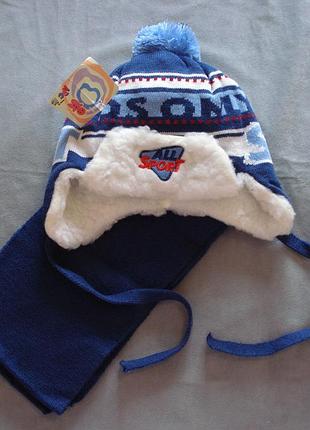 Набір шапка та шарфик sport розмір 46-48