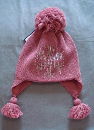 Шапочка со снежинкой размер 48-52