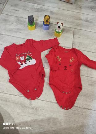 Боді новорічні 2 шт 62-69