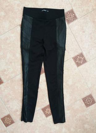 Лосины со вставками кожзама