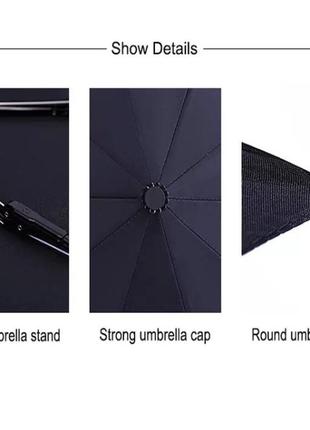 Парасоля автоматична бордова, парасоля з сірою вставкою на ручці, 10 спиць, діам 108см чоловіча парасоля, жіноча парасоля, унісекс7 фото