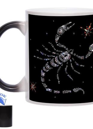 Бриллиантовая чашка хамелеон знак зодиака скорпион 330 мл3 фото