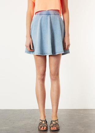 Блакитна спідниця варенка topshop petite