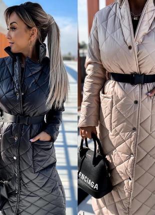 Женское зимнее пальто стильное плащевка  на  синтепоне  250 дорогой подклад черное