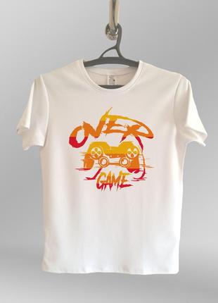 Чоловіча футболка з принтом game over футболка для геймера