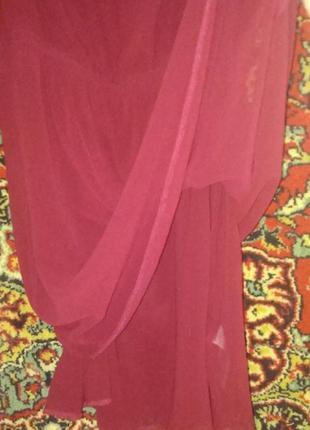 Бордовое (цвета марсала) легкое летнее платье new look без рукавов5 фото