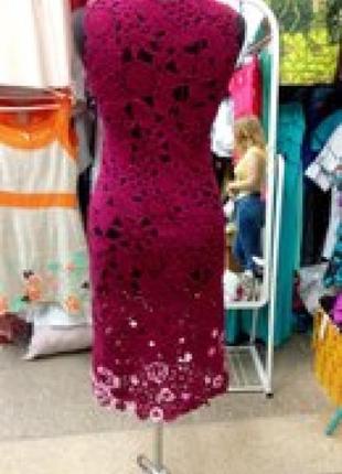 Шикарное платье вязаное крючком2 фото