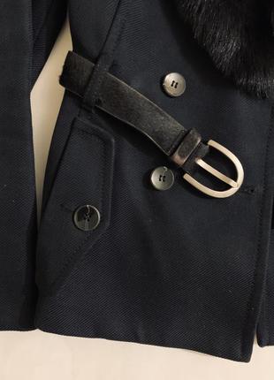 Стильное укорочённое женское пальто с мехом2 фото
