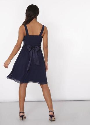 Темно-синє нове випускне плаття на весілля для дружки/шифонова дружки navy blue6 фото