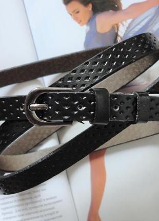 Женский узкий ремень перфорация