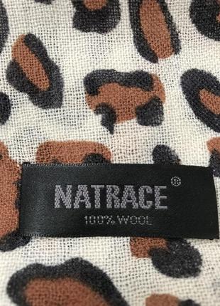 Natrace шерстяной палантин шаль пашмина с тигровом принте4 фото
