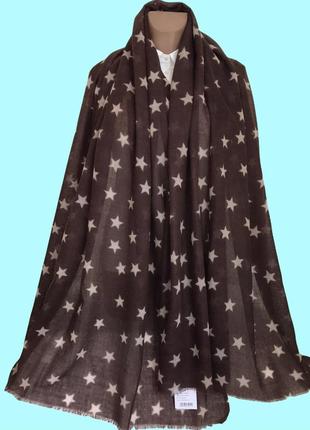 Новый шерстяной палантин в звёздах. большой шарф из шерсти5 фото