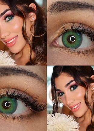 Большой выбор. качественные цветные линзы. цветные зелёные линзы для глаз himalaya green5 фото