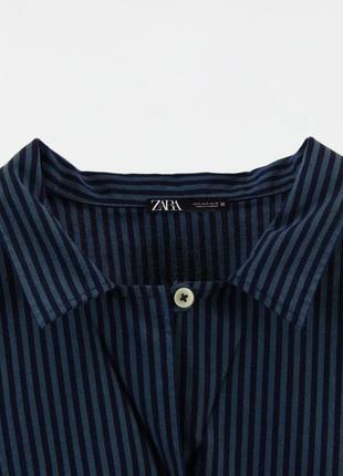 Zara рубашка сорочка блузка блуза пижамный стиль хлопок 
размер s
 новая5 фото