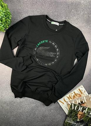 Мужская черная кофта lacoste чоловіча чорна кофта lacoste