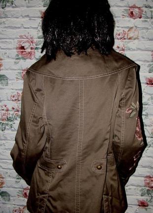 Котоновая куртка с вышивкой promod р.40-42/124 фото