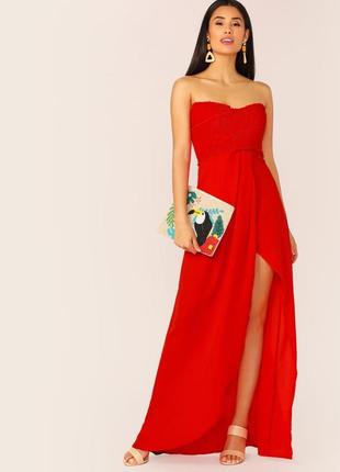 Шикарне нарядне червоне плаття shein  красное платье