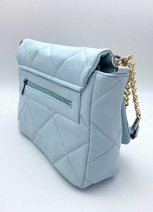 Женская стеганая сумка голубая сумочка голубого цвета2 фото