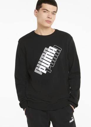 Свитшот puma power logo crew neck men's sweatshirt1 фото