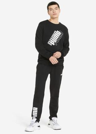 Свитшот puma power logo crew neck men's sweatshirt5 фото