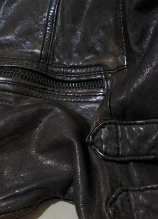 Куртка-косуха шкіряна (nappa) м'яка коричнева стиль allsaints'milestone' 44-46р5 фото