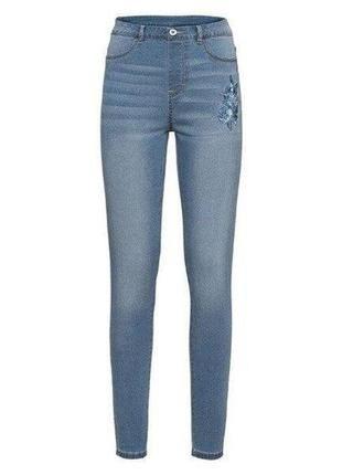 Джеггинсы джинсы стрейчевые с вышивкой esmara евро 38 м