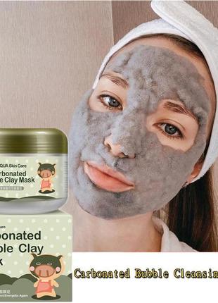Бульбашкова маска для обличчя bioaqua carbonated bubble clay mask з каоліновою глиною, 100 г2 фото